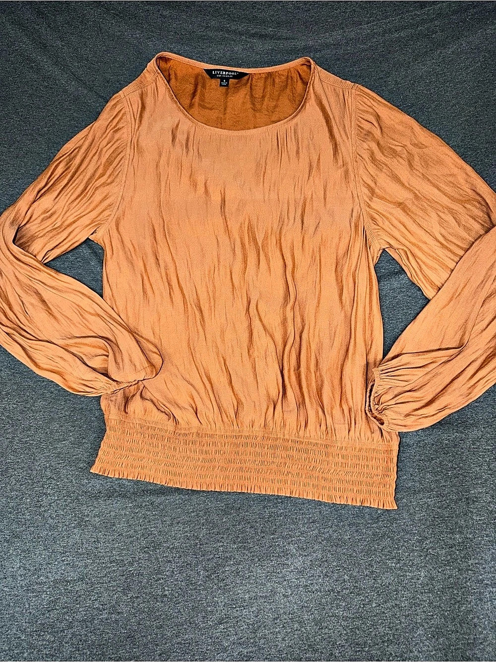 Liverpool Long Sleeve Blouse in Orange Size Medium
